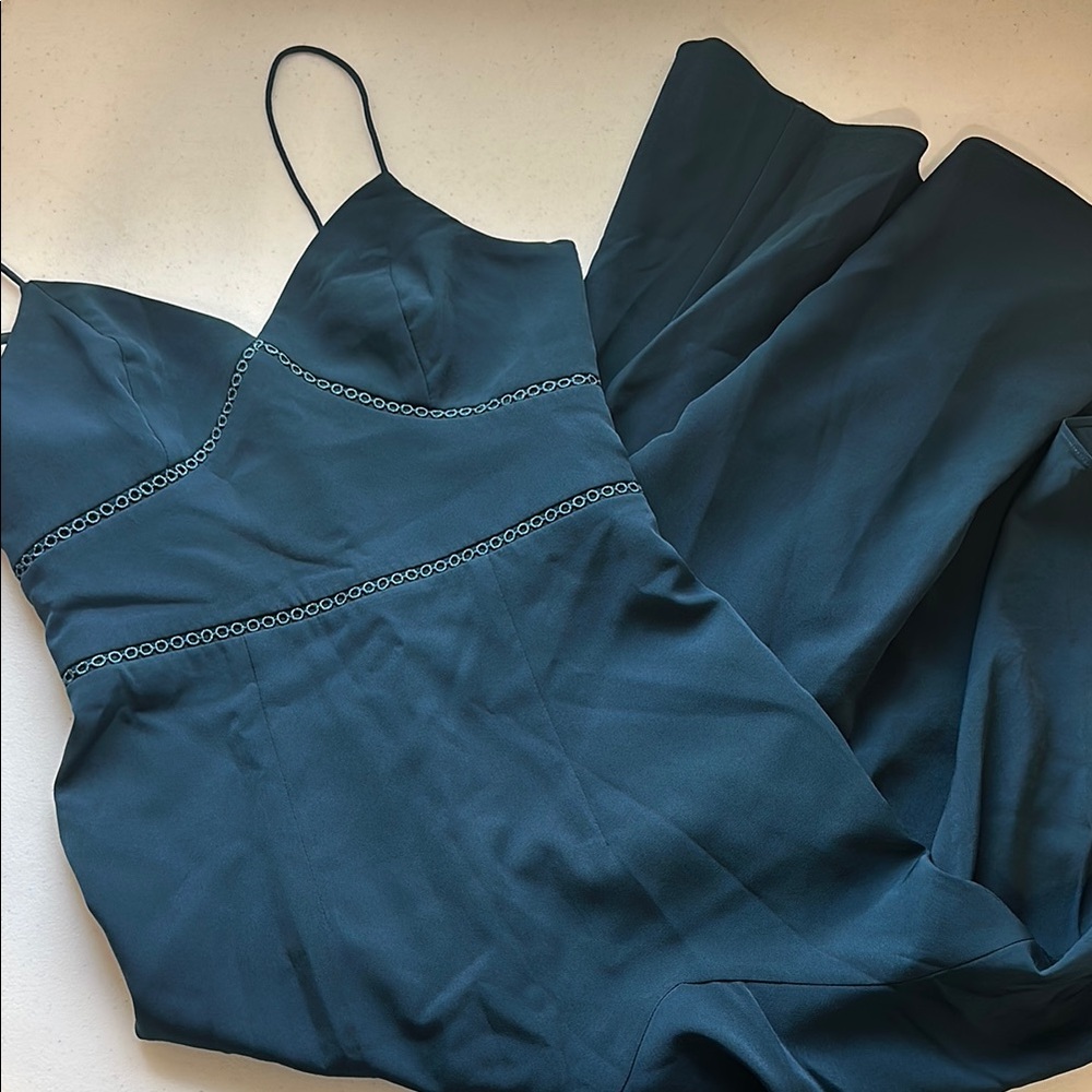 L’ABEYE | Elegant Teal Spaghetti Strap Dress XS